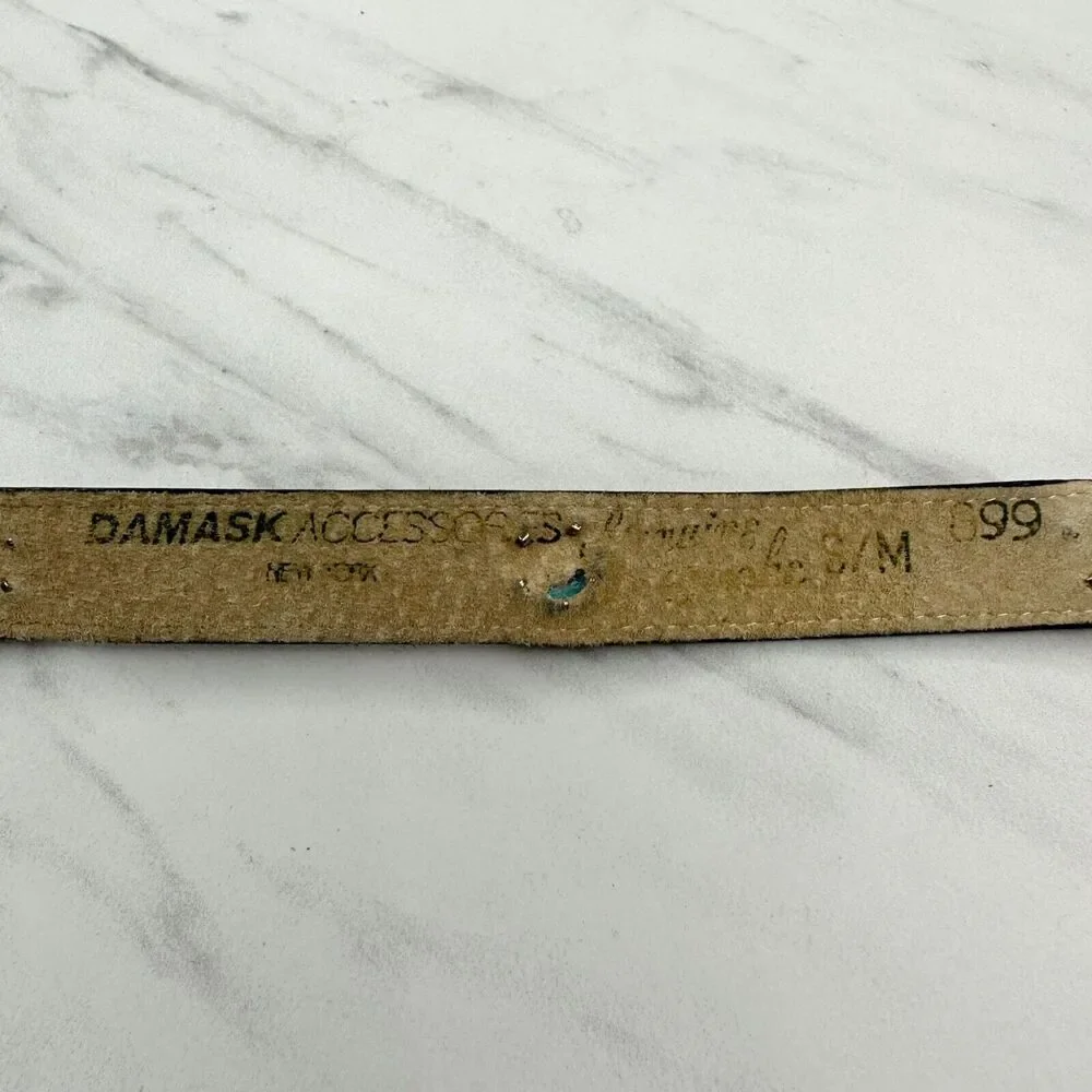 Vintage Damask Accessories NY Red Snake Skin Jeweled Belt Size S